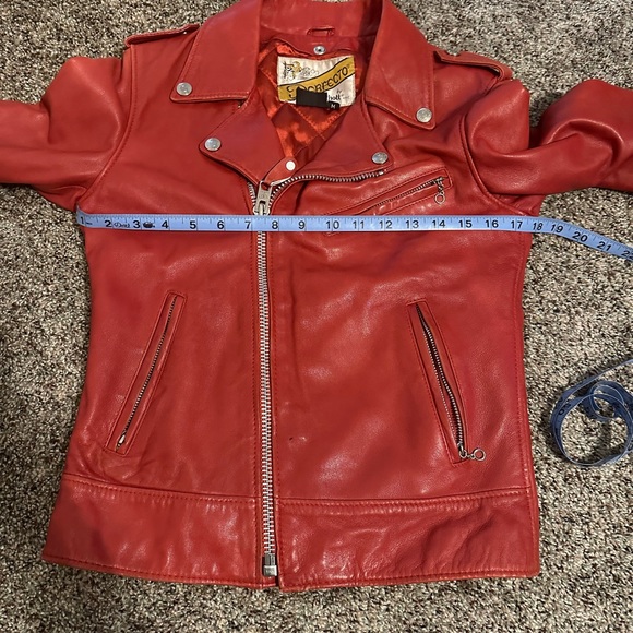 Red Schott Perfecto Leather Jacket Size Medium - Picture 5 of 6